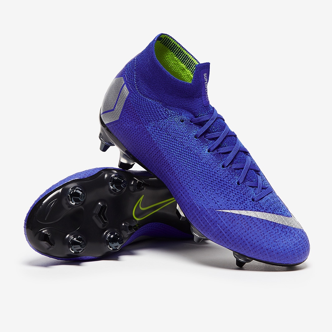 nuez jardín freno Botas de fútbol - Nike Mercurial Superfly VI Elite SG-PRO Anti Clog -  Azul/Plateado | Pro:Direct Soccer