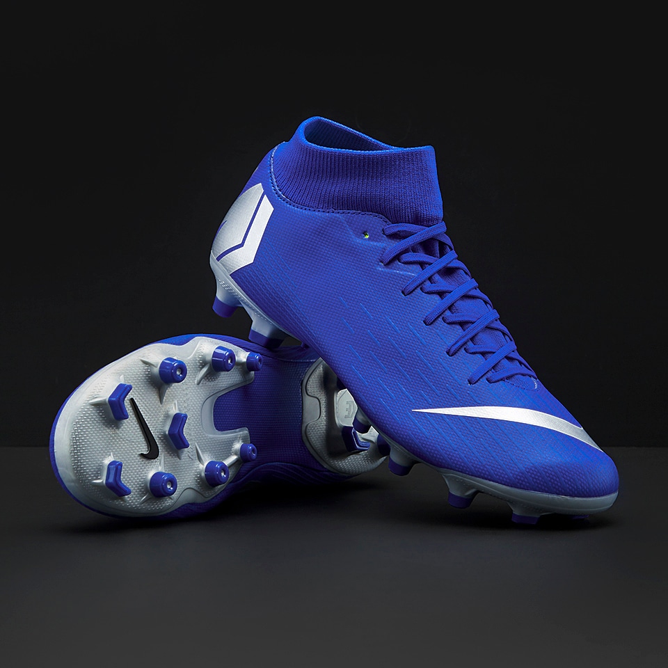 Botas de fútbol Nike Mercurial Superfly VI FG/MG - Azul/Plateado | Pro:Direct Soccer