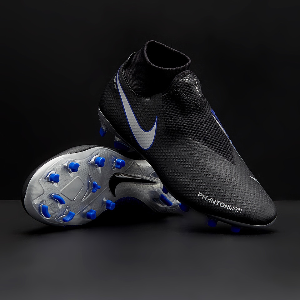 Sucediendo Hazme Humedad Botas de fútbol - Nike Phantom VSN Shadow Pro DF FG - Negro/Plateado/Azul |  Pro:Direct Soccer