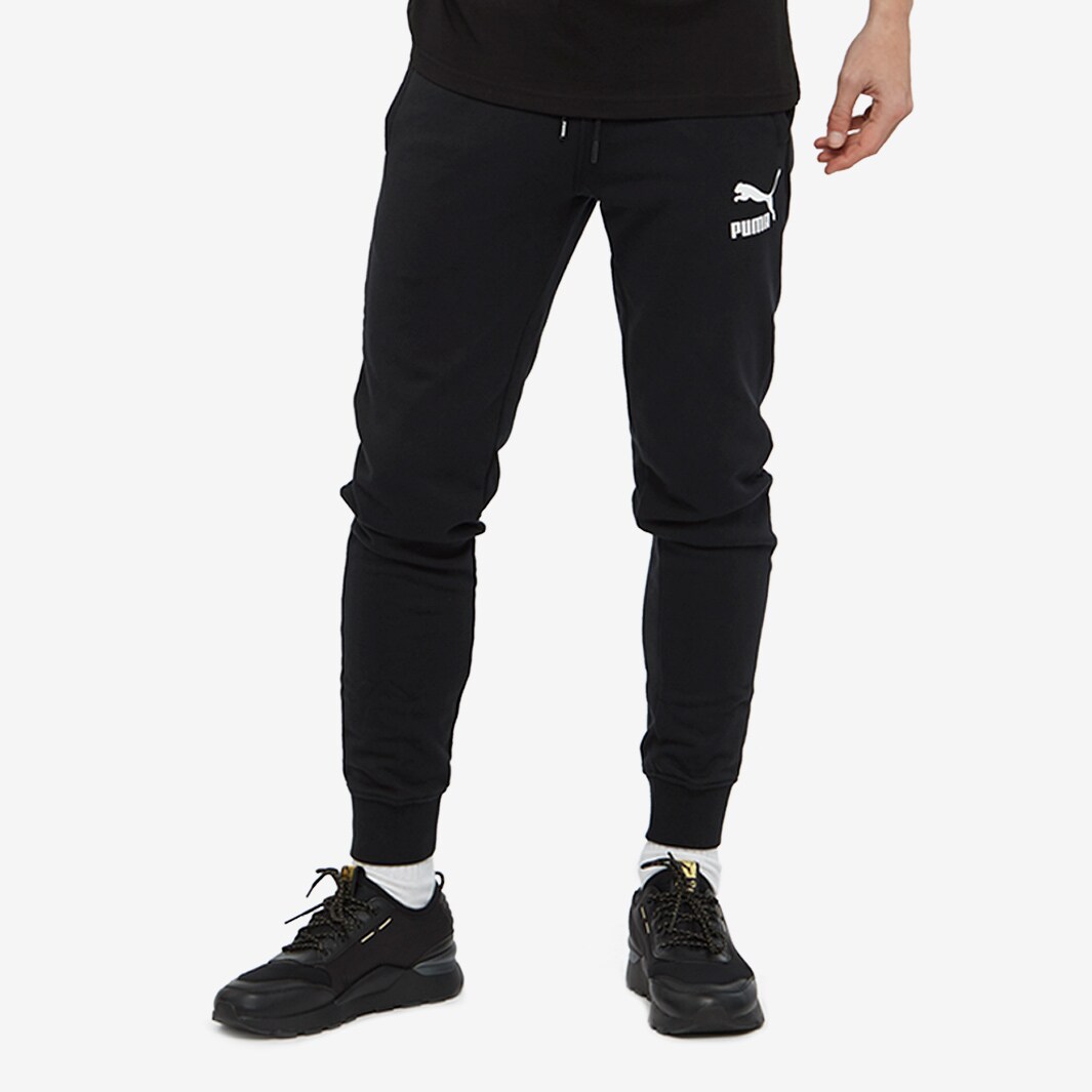 Mens Clothing Puma Classics Sweat Pants Cuffs Cotton Black