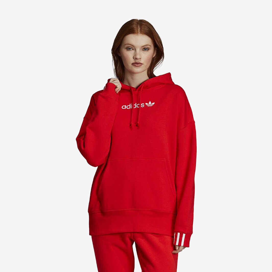 adidas originals coeeze fleece sweatshirt in red
