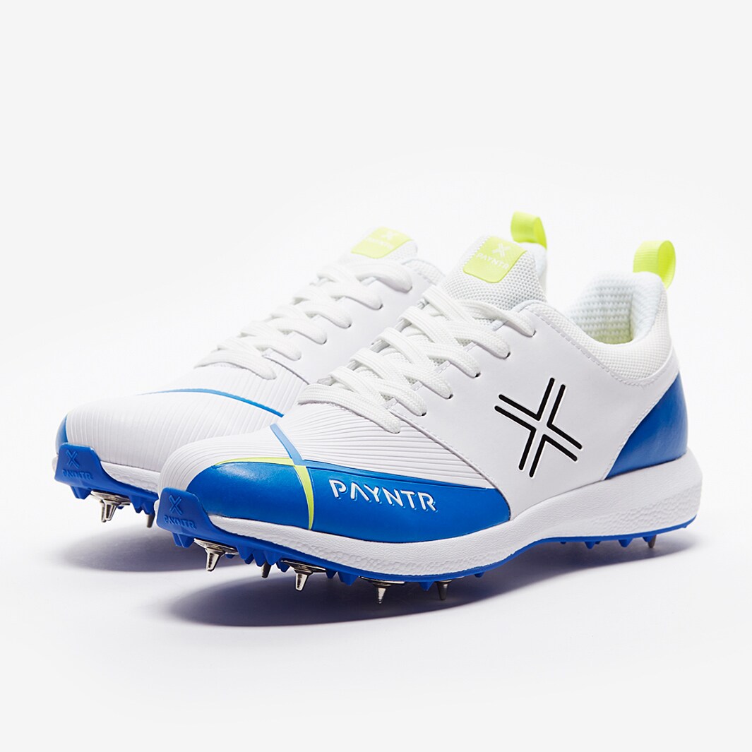 Payntr V Junior Cricket Spike White/Blue Boys Shoes ProDirect
