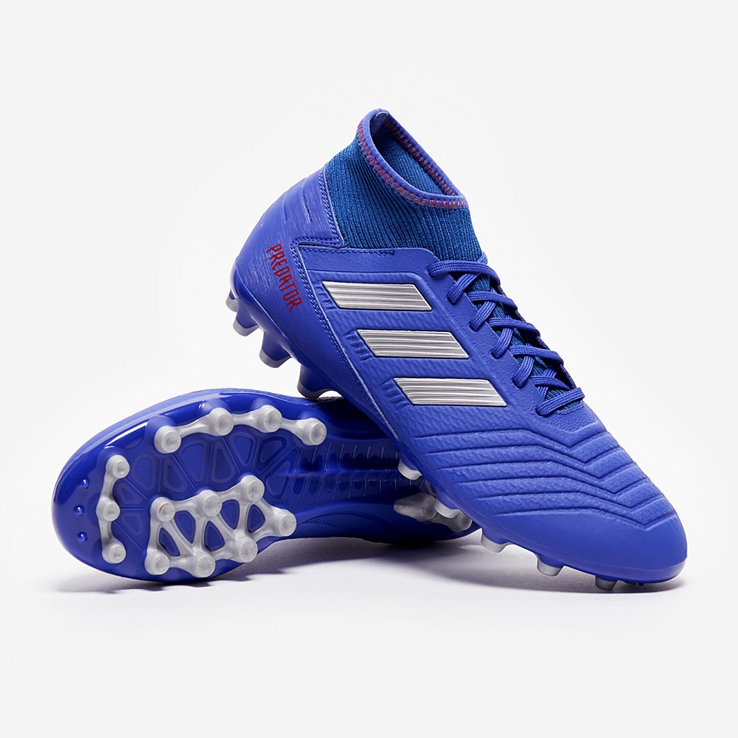 Botas de fútbol - adidas Predator 19.3 AG Azul/Plata Metalizado/Rojo Cereza | Pro:Direct Soccer
