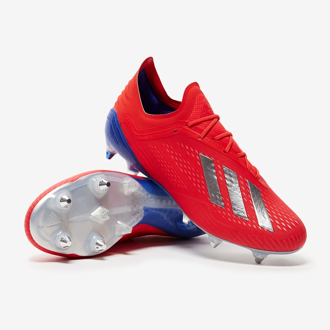 adidas 18.1 SG - Active Red/Silver Metallic/Bold Blue - Soft Ground - Mens Boots | Pro:Direct Soccer