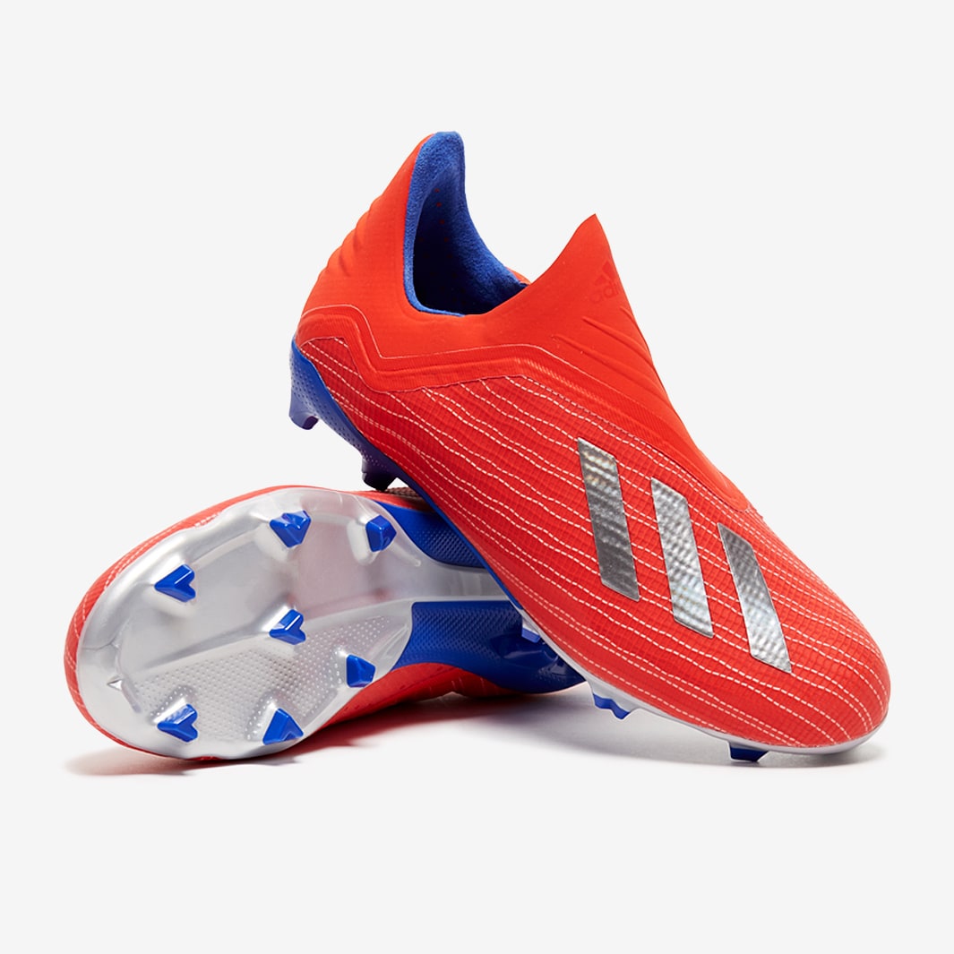 adidas Kids X 18+ FG - Active Red/Silver Metallic/Bold Blue - Firm ...