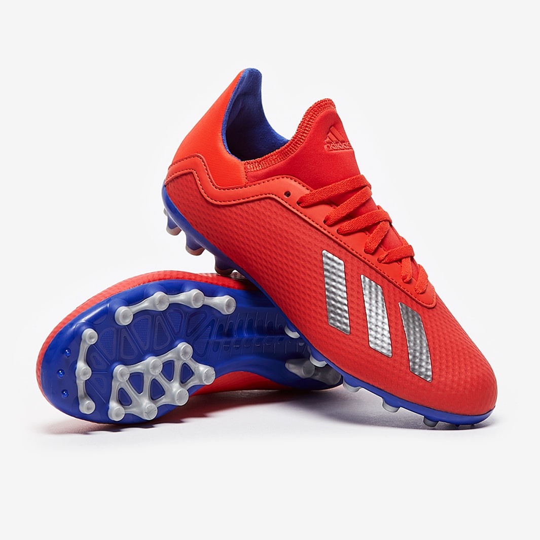 Botas de fútbol adidas 18.3 AG para niños - Rojo/Plata Metalizado - Césped Artificial - Botas de fútbol para | Pro:Direct Soccer