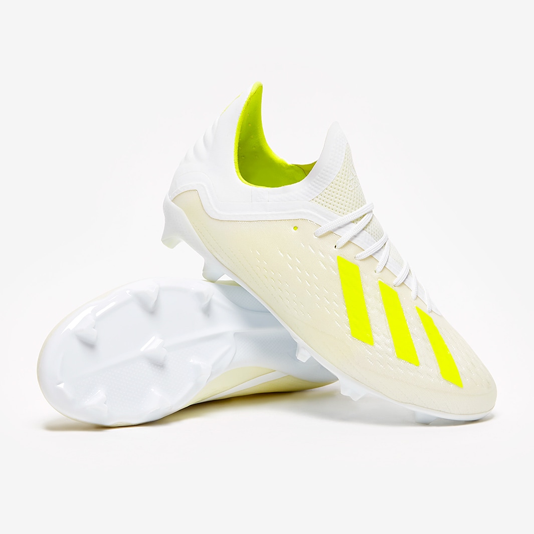 adidas X 18.1 FG para - Blanco/Amarillo Solar - Terrenos Firmes - Botas de fútbol | Pro:Direct Soccer