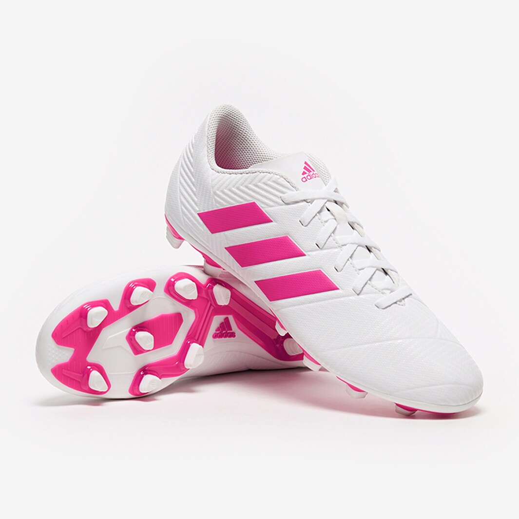 adidas Nemeziz FG - Blanco/Rosa - Firme Botas de fútbol | Soccer