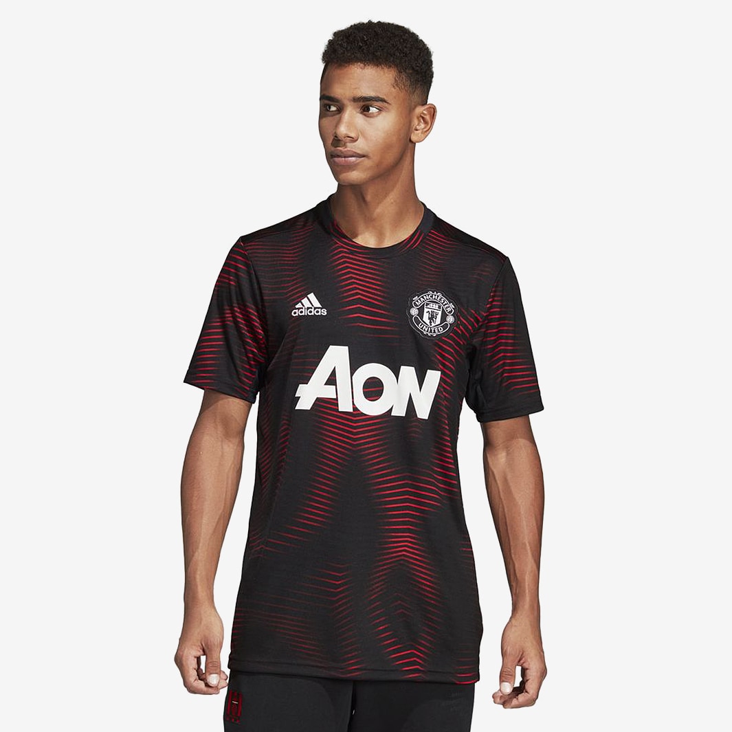 adidas Manchester United 2018/19 Home Pre-Shirt - Black/Real Red - Mens ...