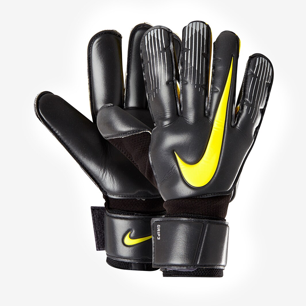 Nike GK Grip 3 Mens GK Gloves Flat Palm Anthracite/Black/Opti