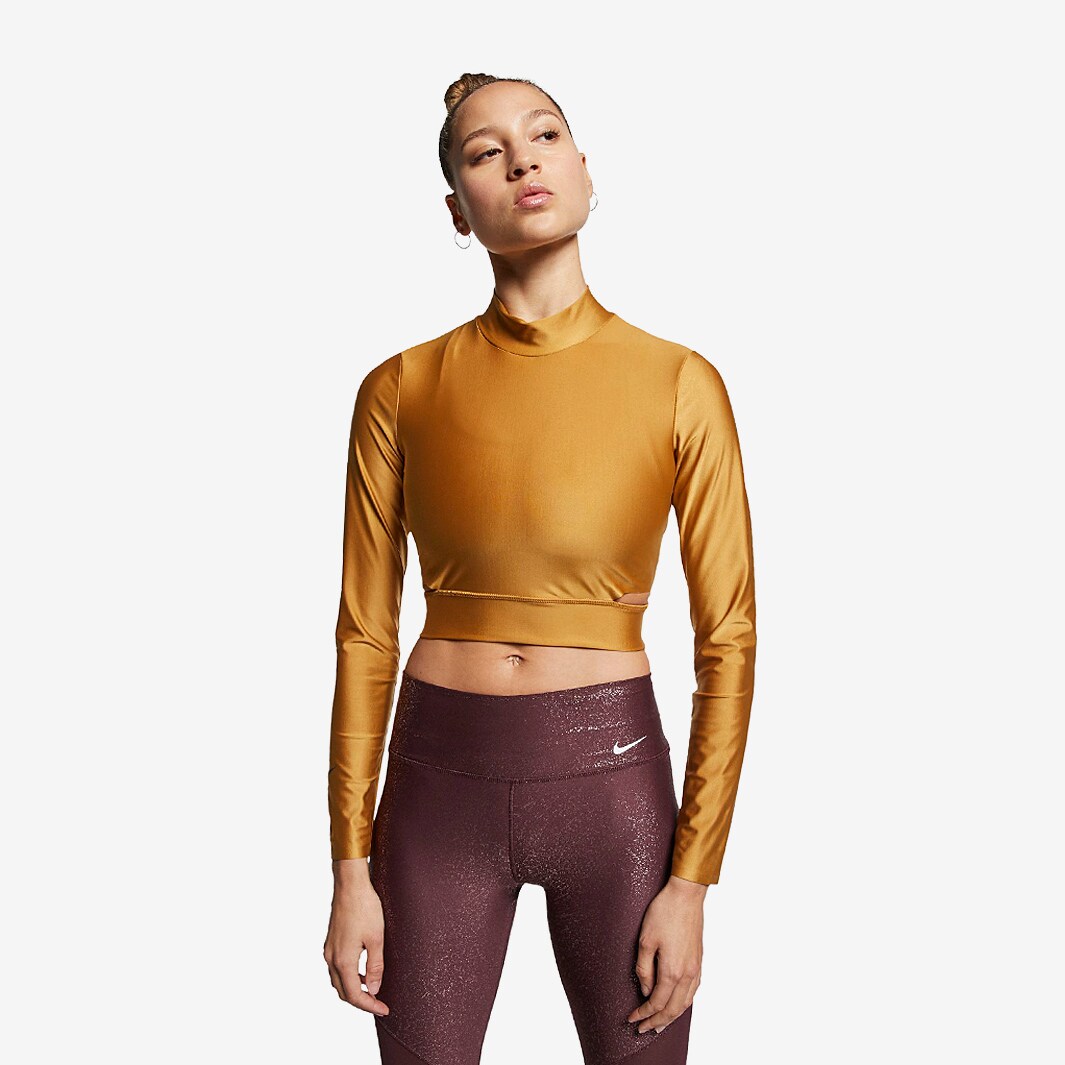 nike long sleeve crop training top