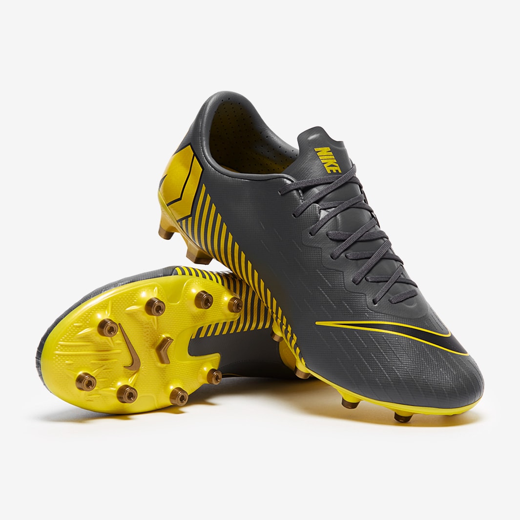 Nike Mercurial Vapor XII Pro AG-PRO Gris Oscuro/Negro/Amarillo - Césped Artificial - Botas de fútbol Soccer