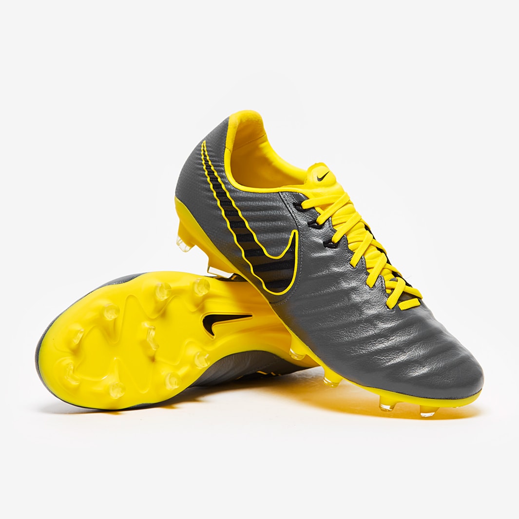 Nike Tiempo Legend VII Pro FG - Grey/Black/Yellow - Firm Ground - Mens Soccer Cleats