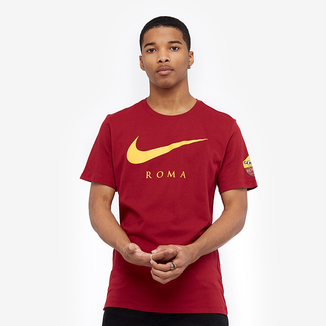 Nike Roma Tee Large Swoosh - Team Crimson - Mens Replica - T-Shirts ...