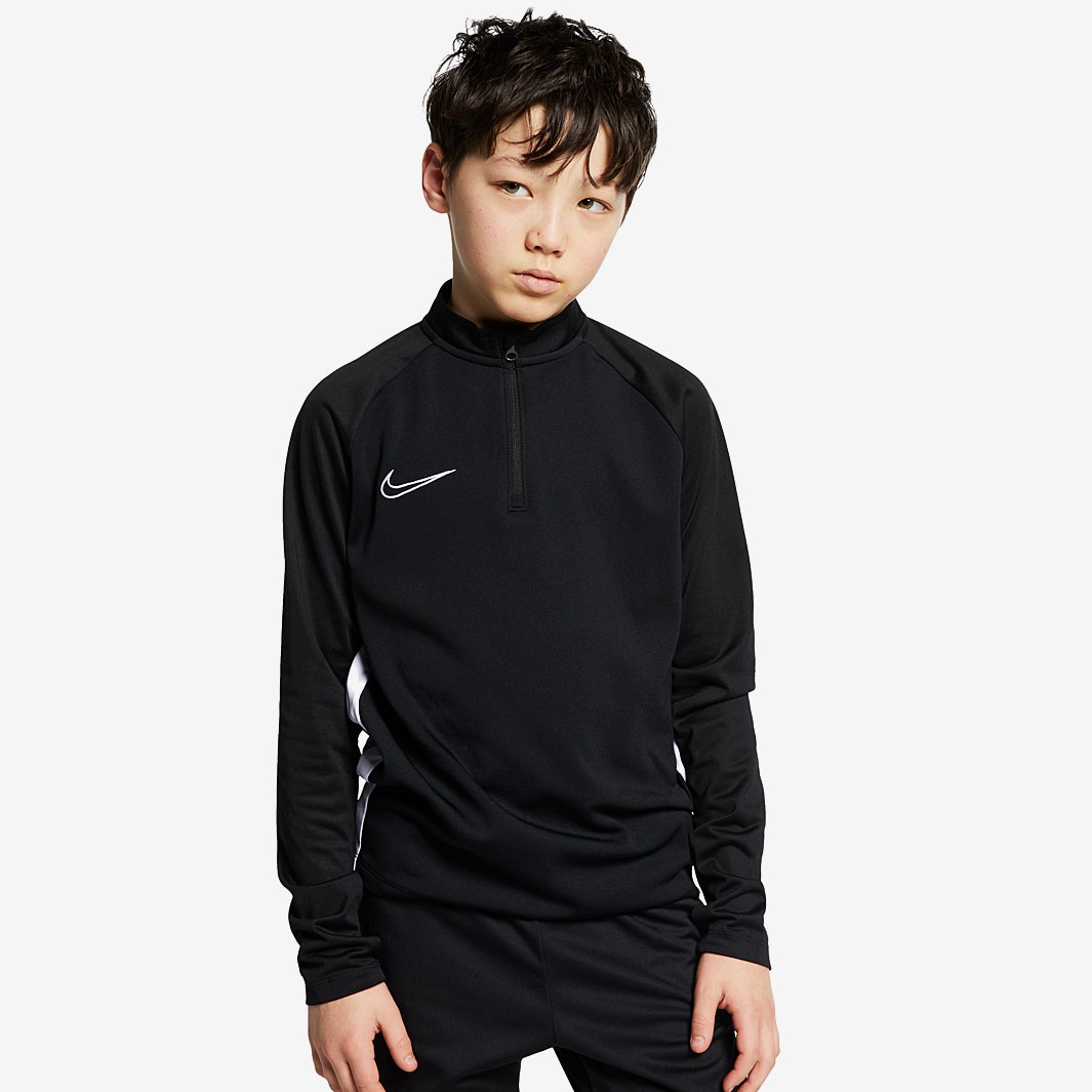 Nike Youths Dry Academy Drill Top - Black/White/White - Boys Clothing ...