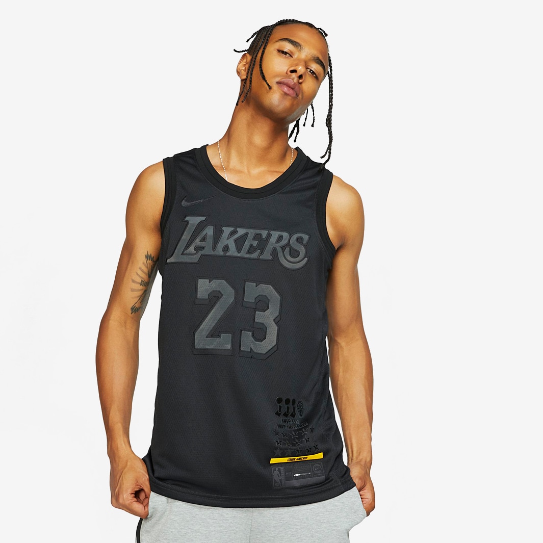 Nike NBA L.A. Lakers LeBron James Black MVP Swingman Jersey Black