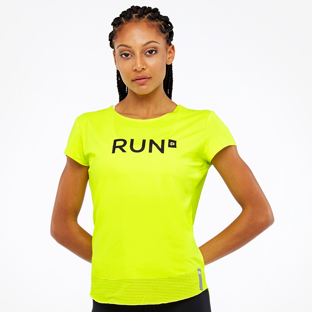 do RUN sheer speed womens tshirt neon/black ProDirect Running