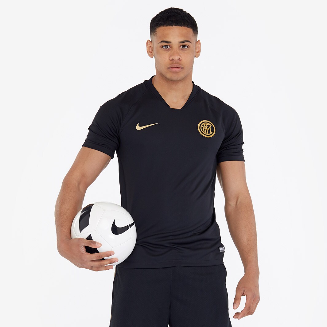Camiseta de manga corta Inter Milan 2019/20 Strike - Equipaciones oficiales de equipos de fútbol Aficionados - Negro/Dorado | Pro:Direct Soccer