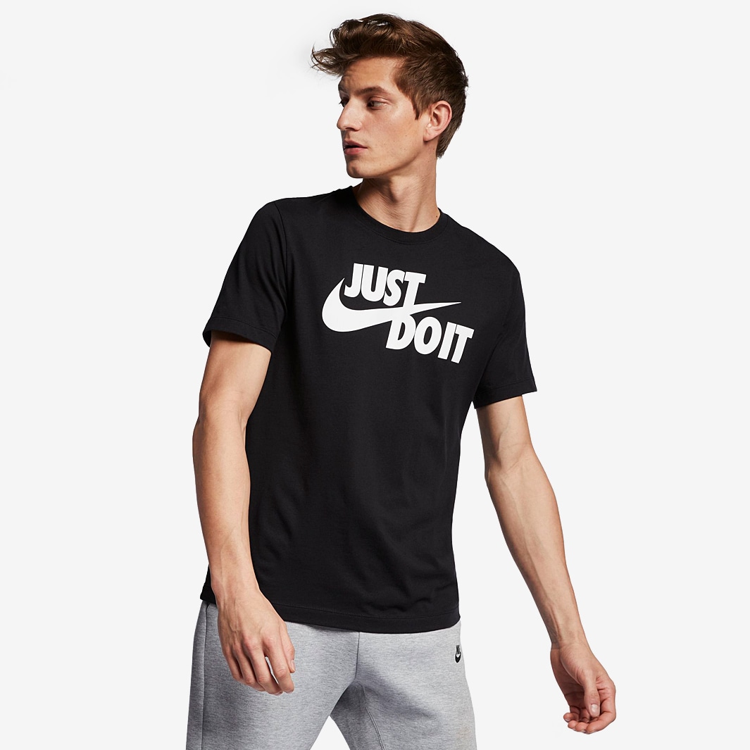 Nike Sportswear Tee Just Do It Swoosh - Black / White - Mens Clothing