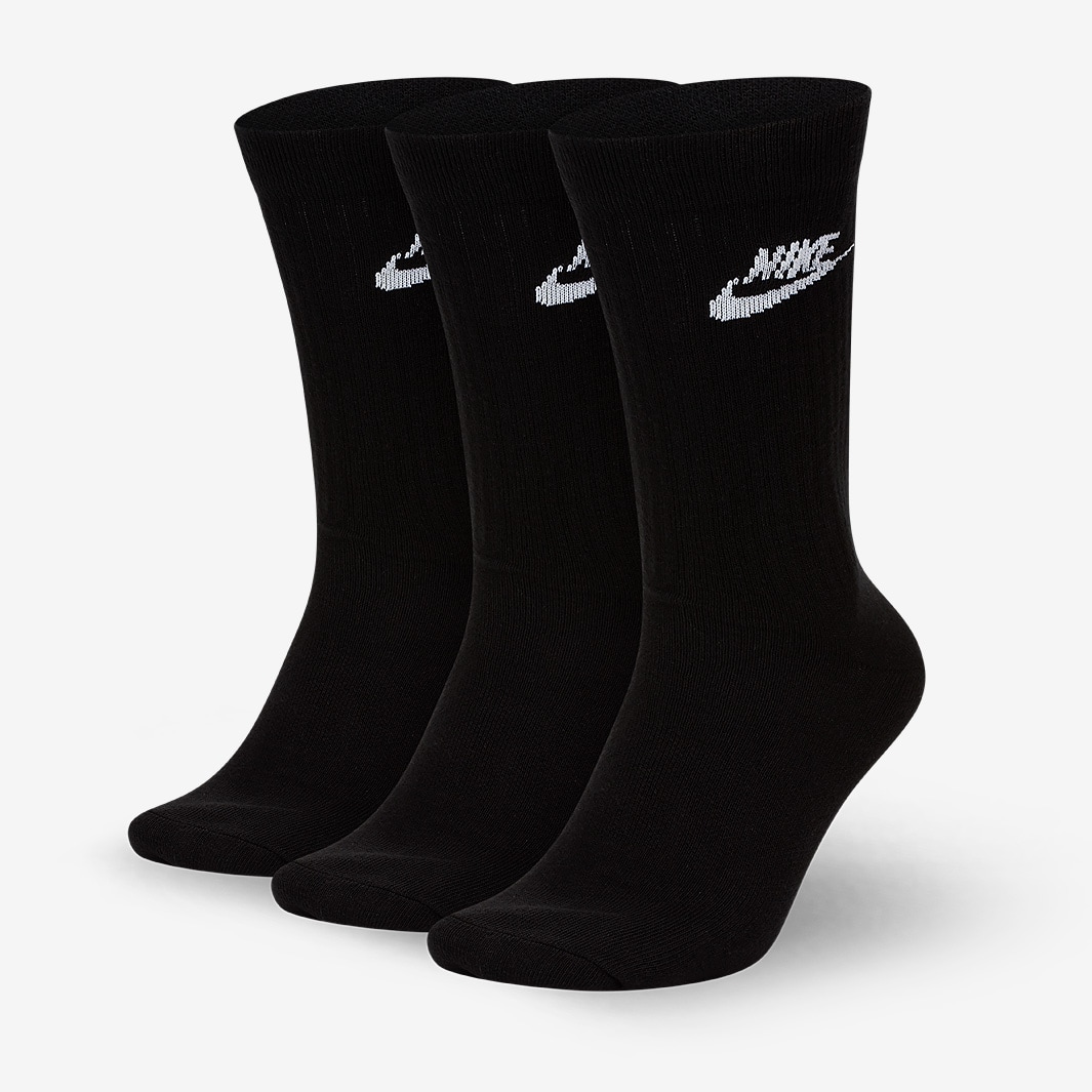 Nike Sportswear Everyday Essential Crew - Black / White - Mens Clothing
