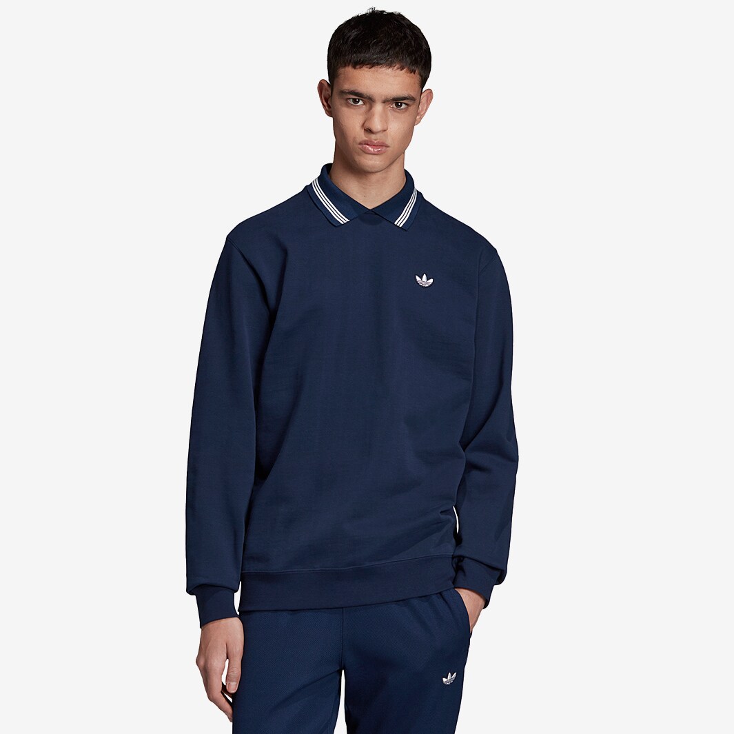 adidas Polo Sweatshirt - Night Indigo - Mens Clothing