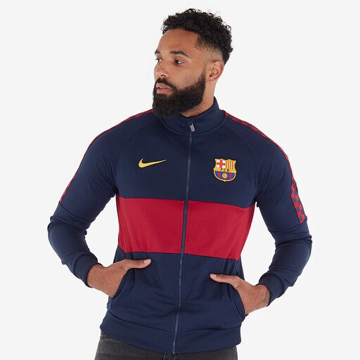 Nike FC Barcelona 2019/20 I96 Jacket - Obsidian/Noble Red/University ...