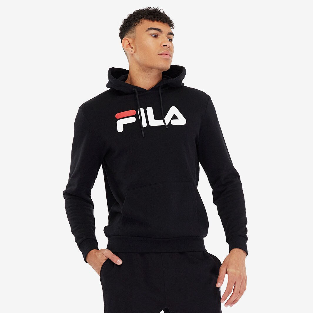 FILA Fiori Logo Hoodie - Black - Mens Clothing