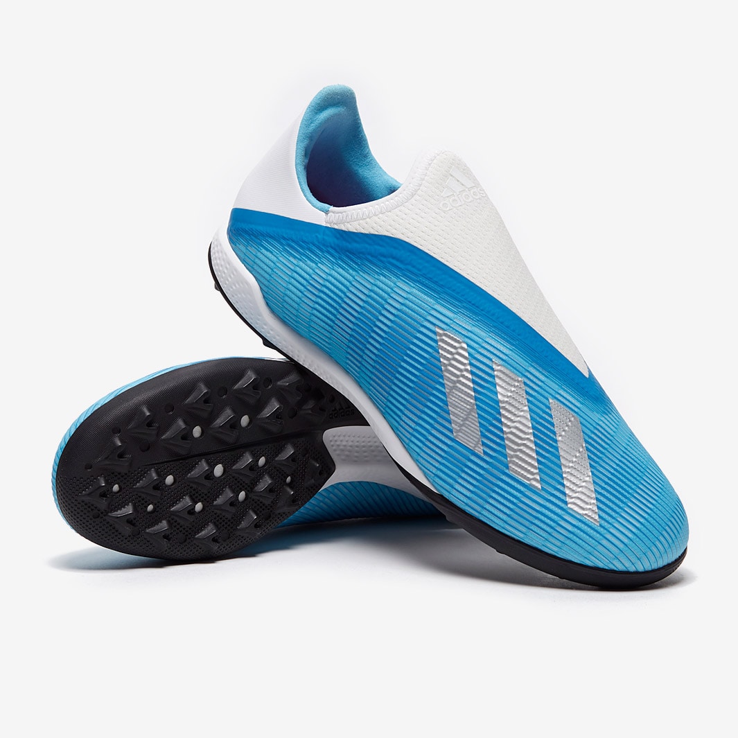 adidas X 19.3 sin cordones TF - Cian Brillante/Plata/Rosa - Césped Artificial de fútbol Pro:Direct Soccer