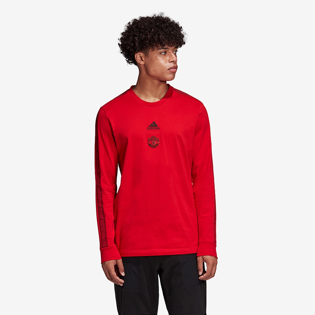 adidas Manchester United 2019/20 SSP Tee Long Sleeve - Real Red - Mens ...