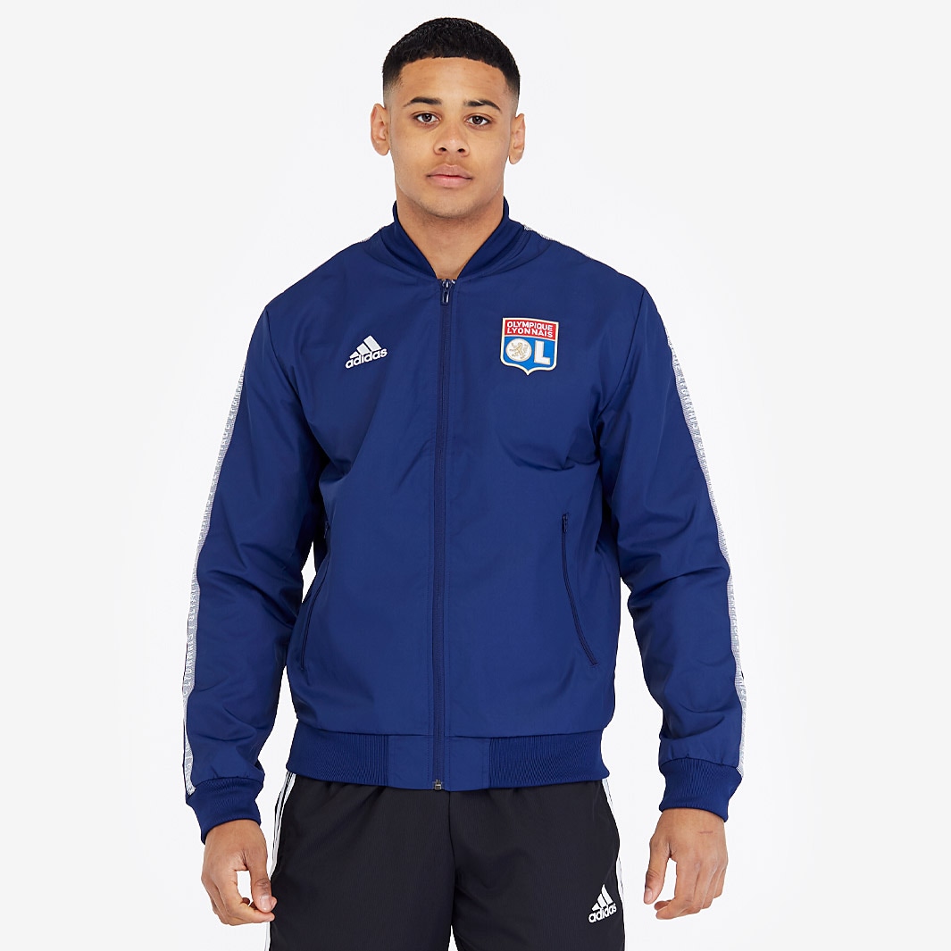 adidas Olympique Lyonnais 2019/20 Anthem Jacket - Dark Blue/White ...