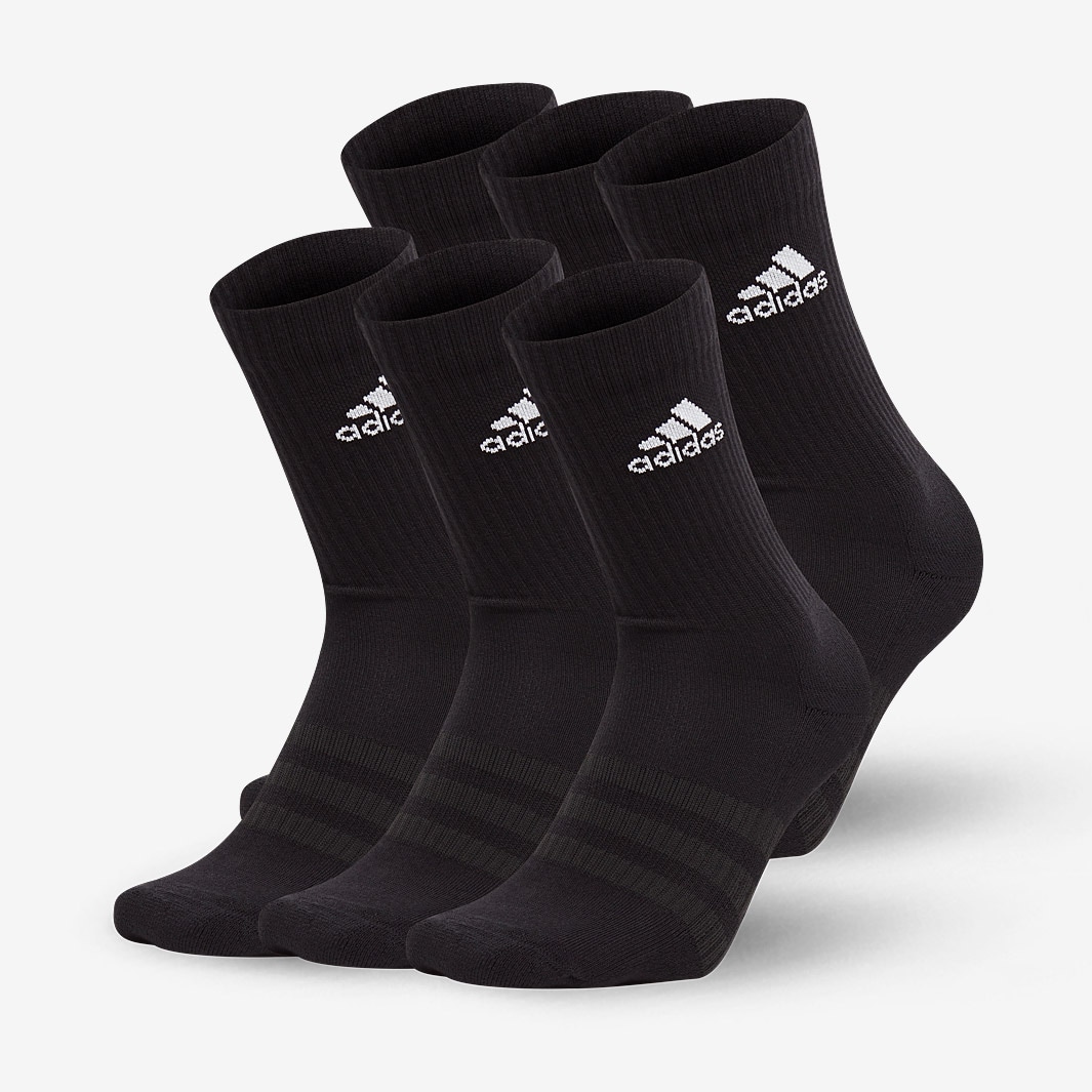 adidas Cushion Crew 6 Pack - Mens Clothing - Socks - Black | Pro:Direct ...