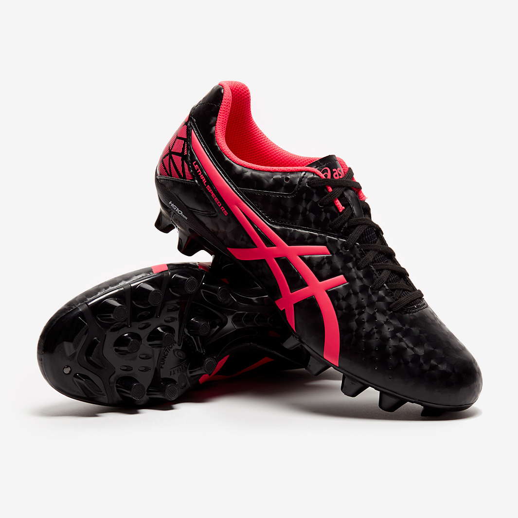 Asics Lethal Speed RS FG - Black / Diva Pink - Mens Boots - Firm Ground ...