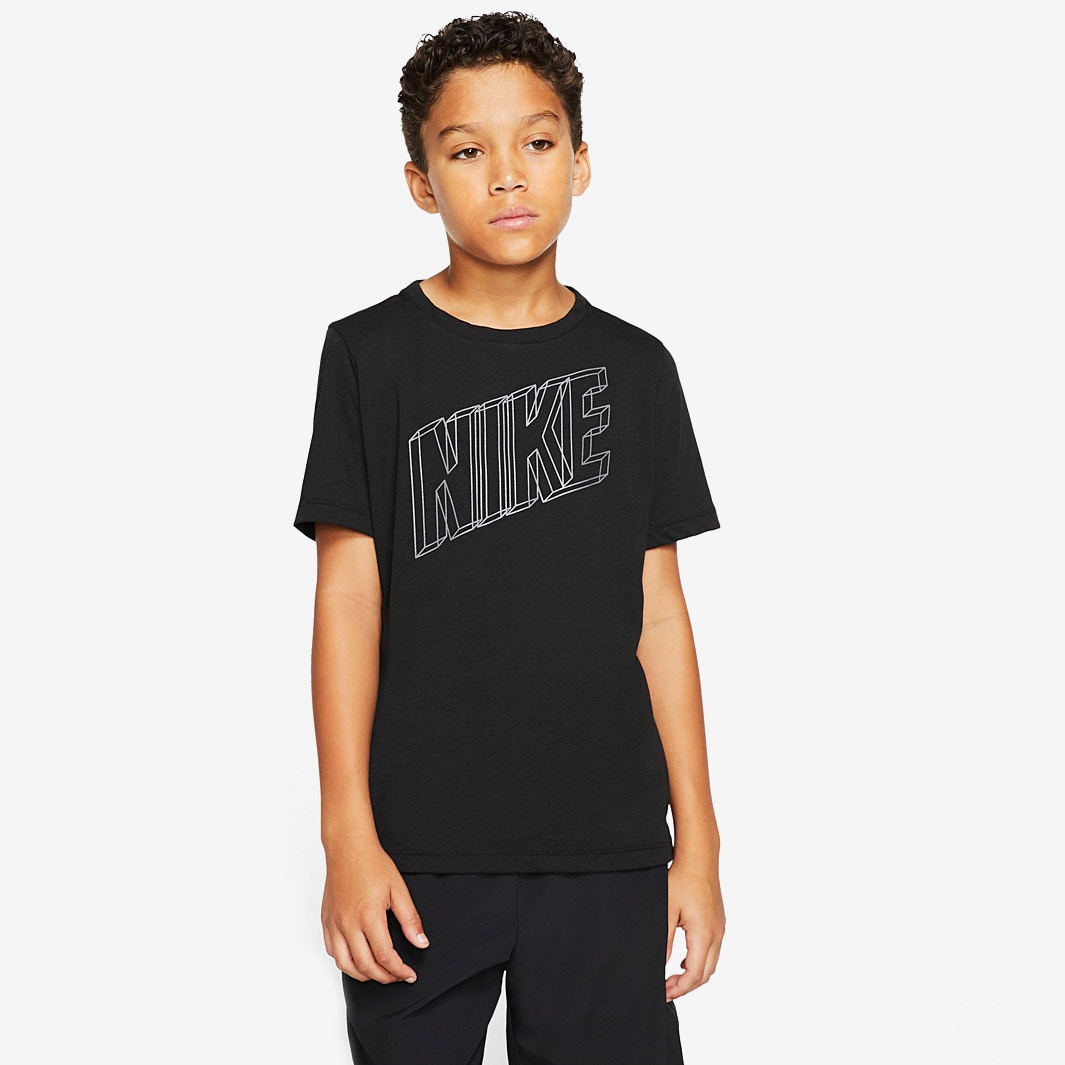 Nike Boys Dri-FIT Breathe Top - Black/Gunsmoke - Boys Clothing