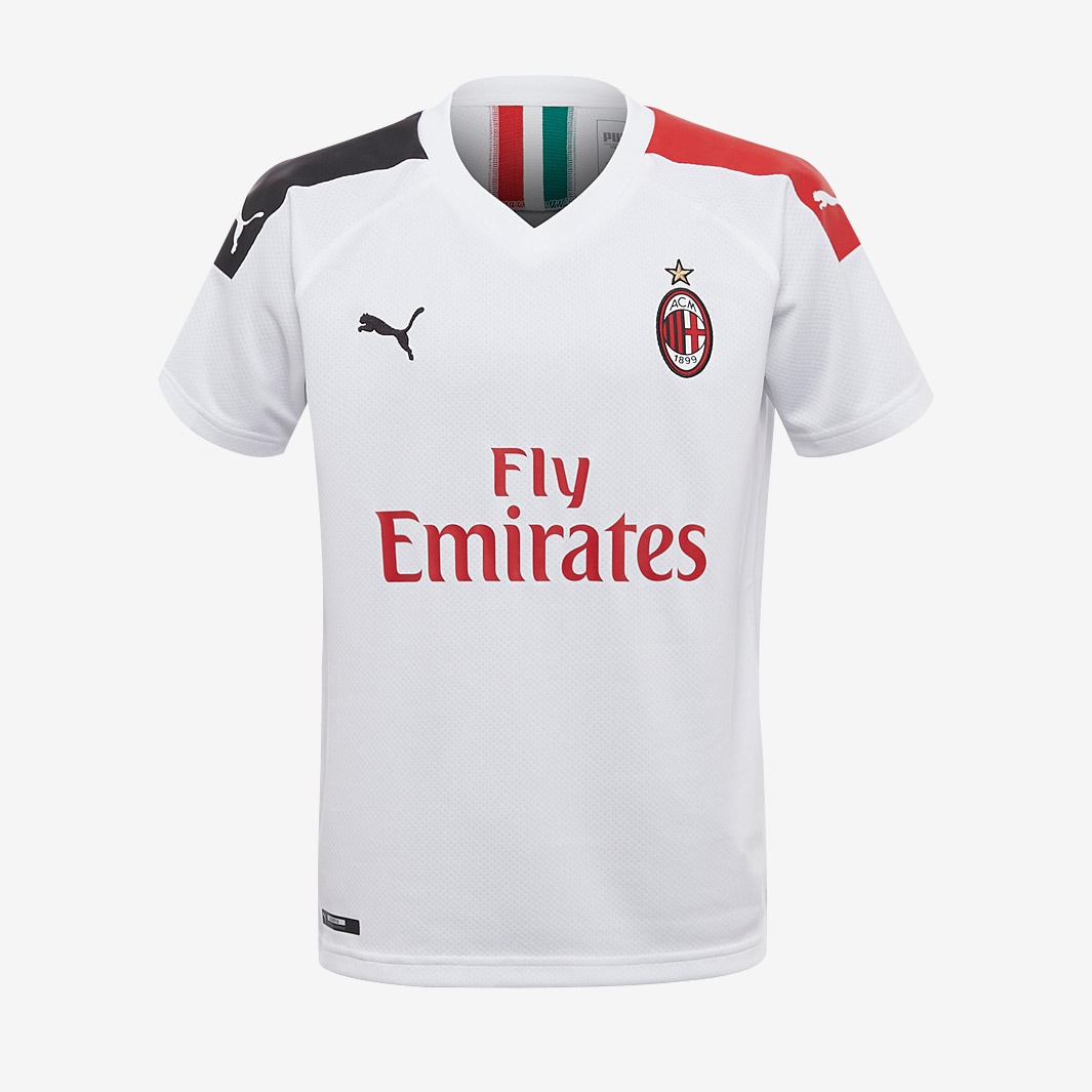 Maglia Junior Manica Corta Puma AC Milan 19/20 Away Bianco/Rosso Tango