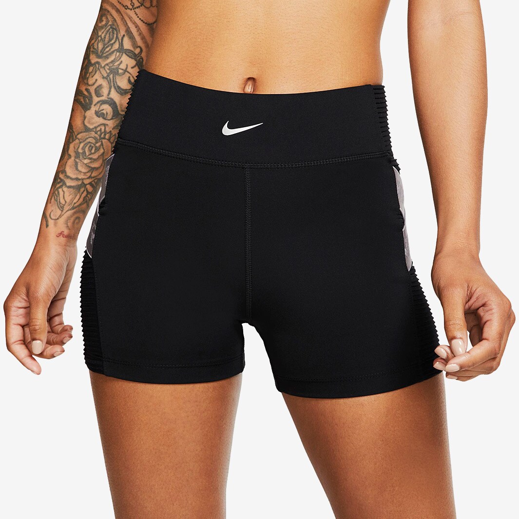 Nike Womens Pro 3 Shorts Blackmetallic Silver Womens Clothing Bv3372 010 0274