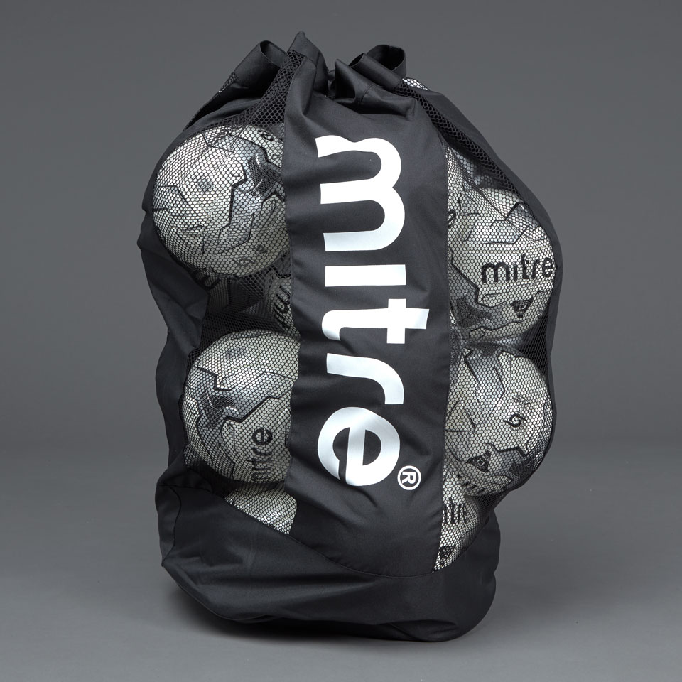 Mitre Mesh Ball Sack 12 Bags And Luggage Ball Carry Bag Black Prodirect Soccer 4038