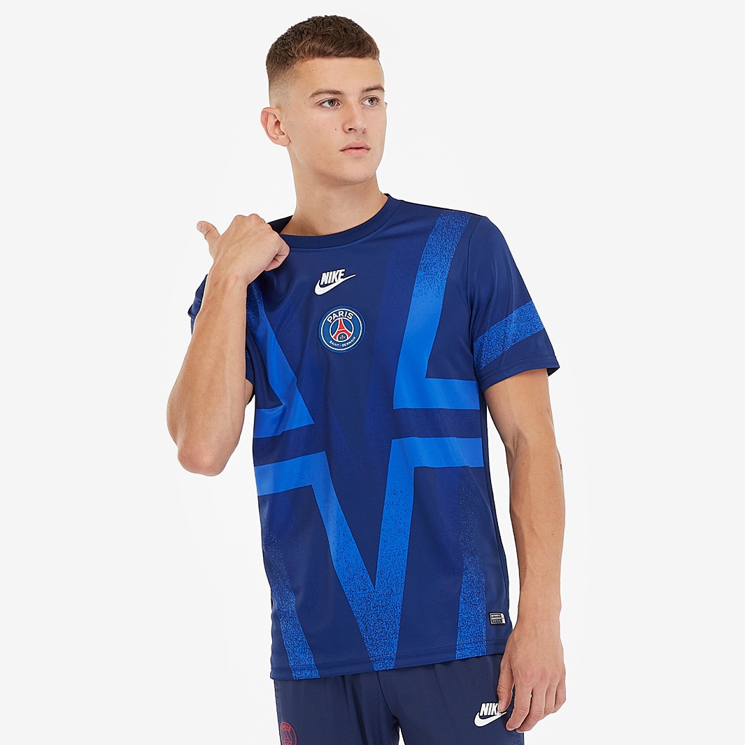 Nike Paris Saint-Germain 2019/20 Dry Top SS Pre Match CL - Blue Void ...