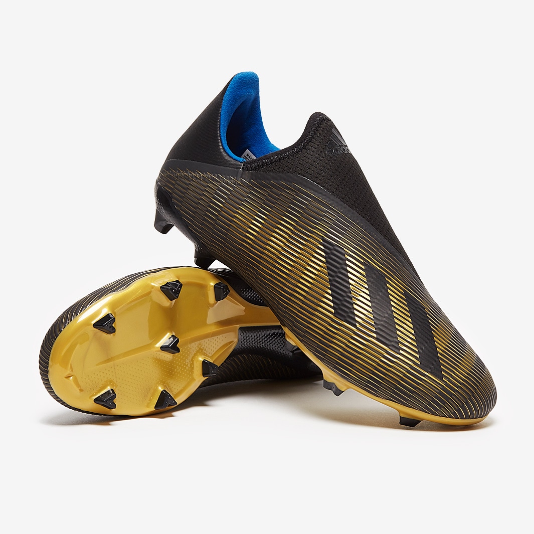 adidas X 19.3 Sin cordones FG -Botas de fútbol-Terrenos firmes-Negro/Dorado Pro:Direct Soccer