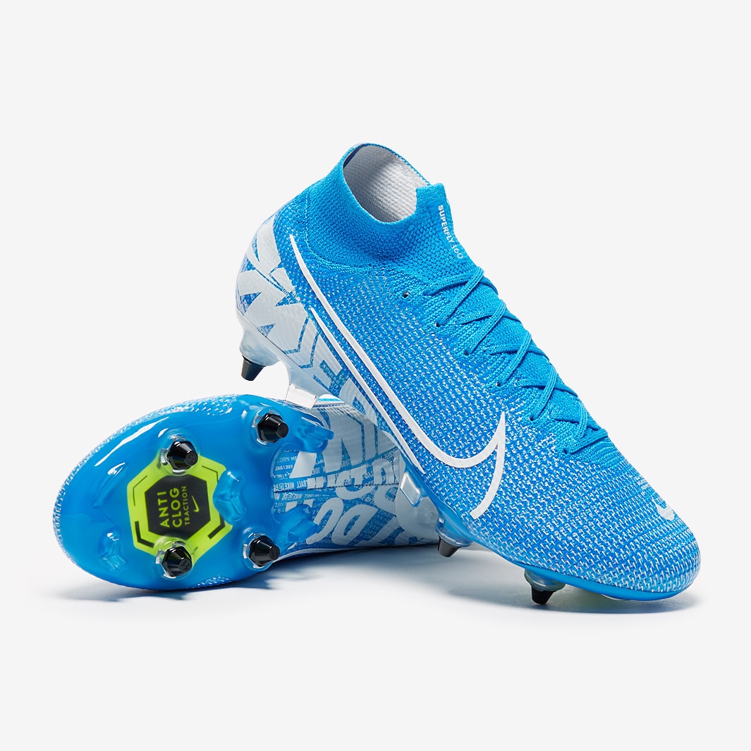 Botas de Nike Mercurial Superfly VII Elite SG PRO AC Botas de fútbol - - Azul/Blanco/Amarillo Fluorescente/Obsidiana | Pro:Direct Soccer