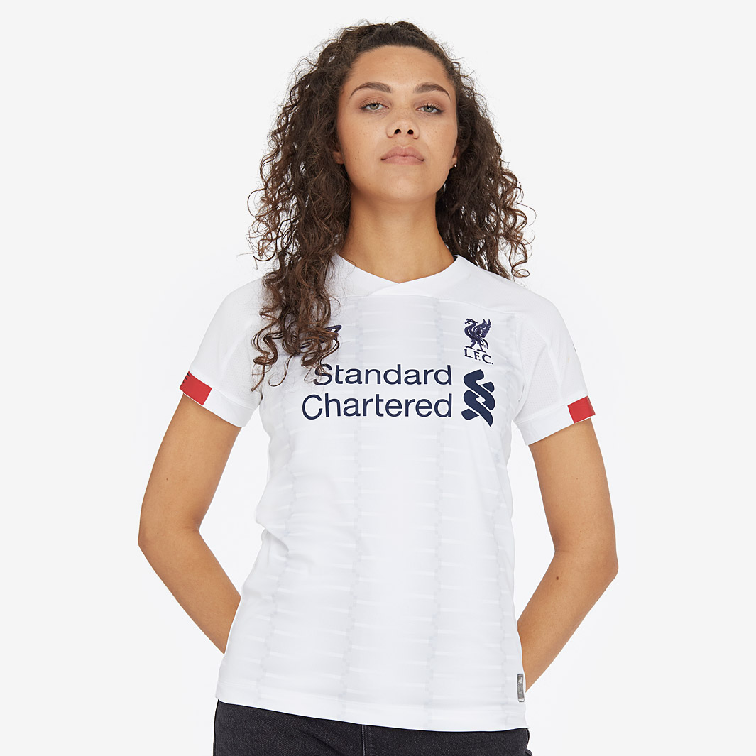 New Balance Liverpool FC 19/20 Away Womens SS Shirt - White/Navy ...