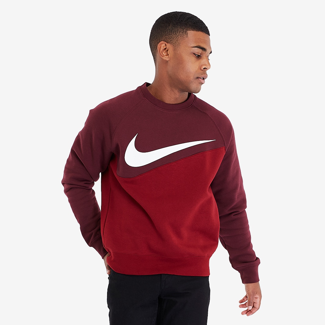 Aplaudir peine Realizable Nike Sportswear Swoosh Crew - Team Red/Night Maroon - Mens Clothing |  Pro:Direct Soccer