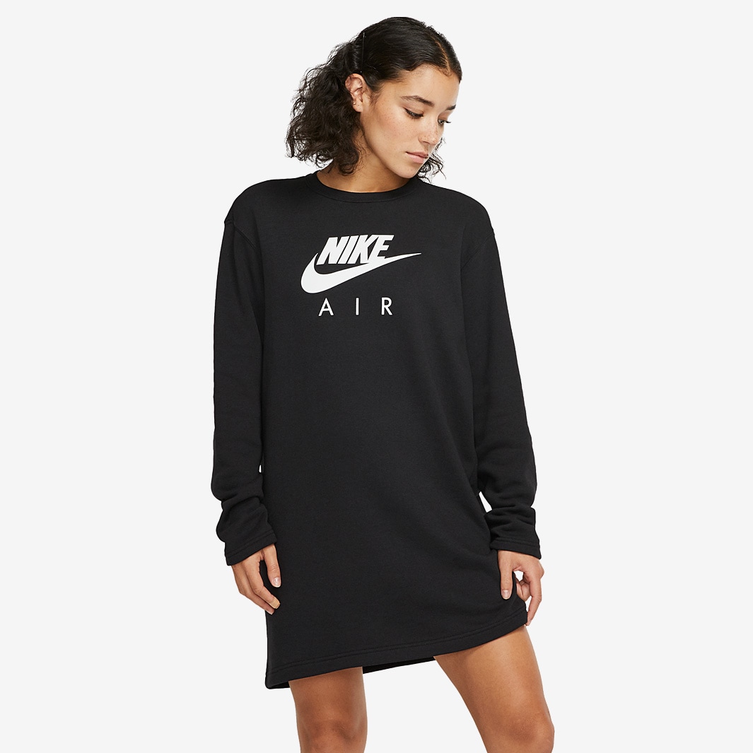 Nike Womens Sportswear Air Crew Fleece Dress - Black - Womens Clothing ...