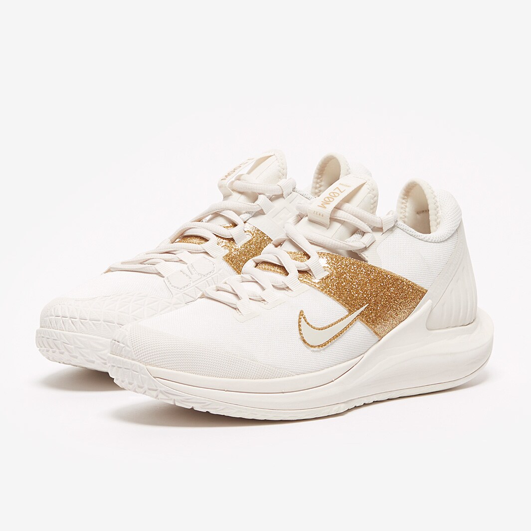 Nike Womens Court Air Zoom Zero HC Phantom Metallic Gold Womens Shoes Pro Direct Tennis