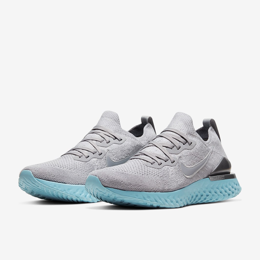 Nike Womens Epic React Flyknit Wolf Grey/Wolf Grey-Metallic