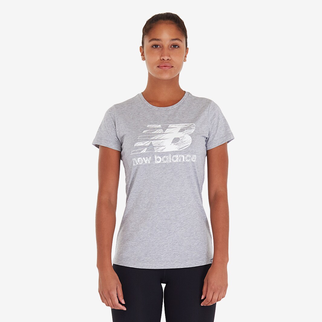 New Balance Logo Tee - Grey - Womens Clothing | Pro:Direct Soccer