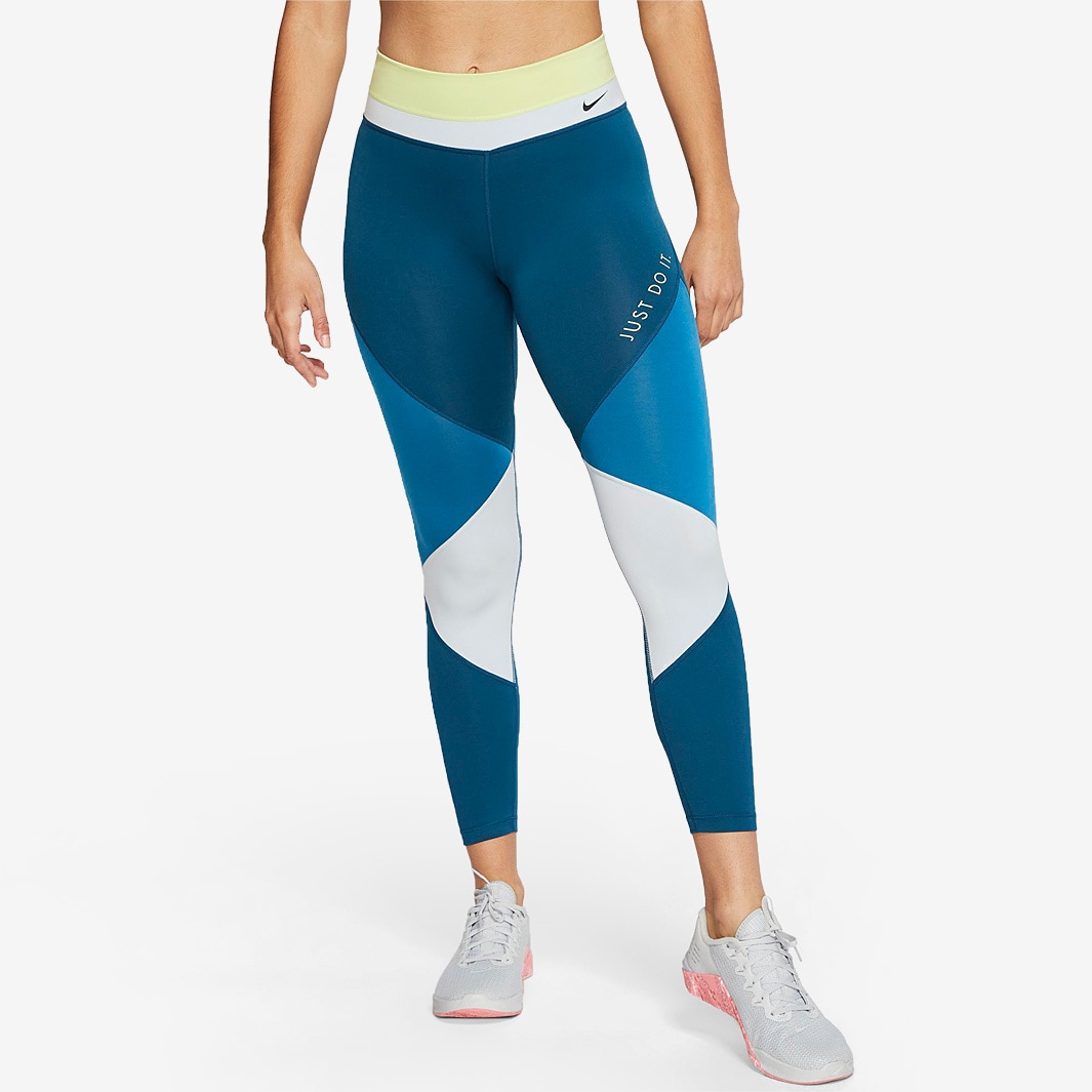 Nike Womens One 7/8 Tights Limelight/Valerian Blue/Aura/Black
