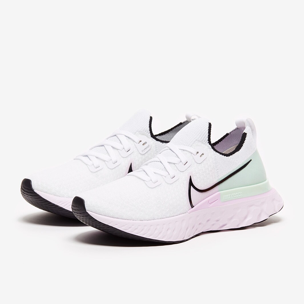 Nike Womens React Infinity Run Flyknit - White/Black-Iced Lilac