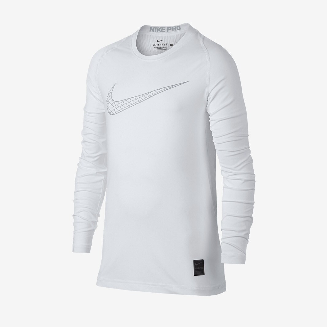 Nike Kids Pro Top - White/Black - Boys Clothing - Tops