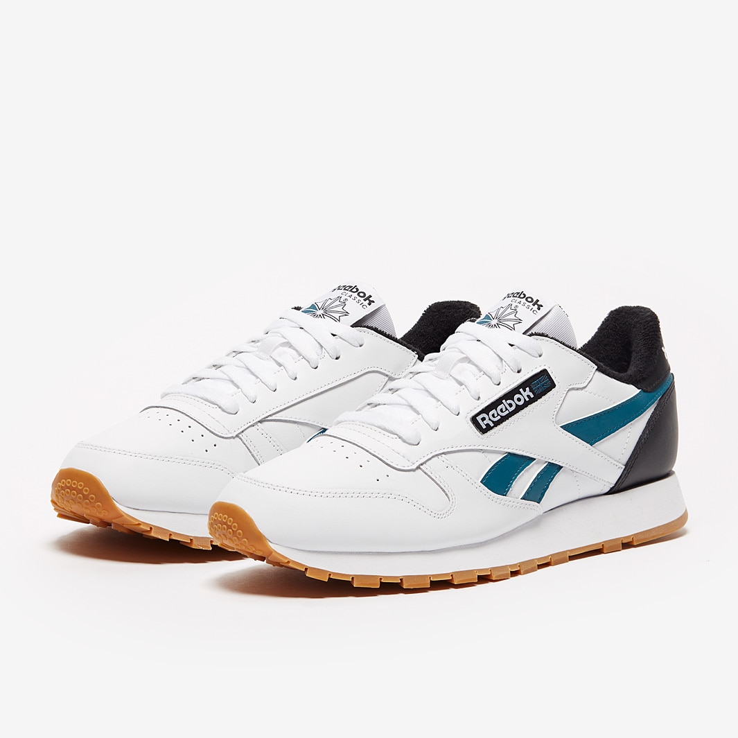 Reebok Cl Leather Mu - White/Black/Heritage Teal - Mens Shoes