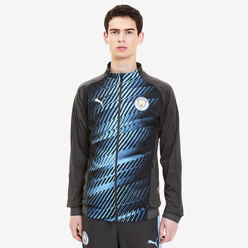 Puma Manchester City 19/20 Stadium League Jacket - Asphalt/Team Light Blue image 1 |